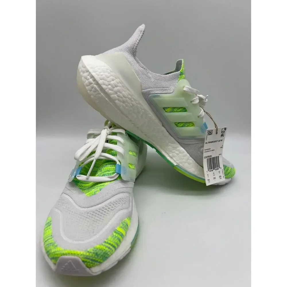 Adidas Ultraboost 22 Running Women's White Bliss Blue Volt GX5926 Size 9.5 NWT